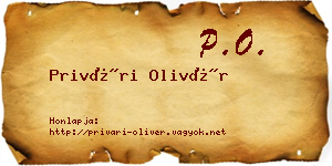 Privári Olivér névjegykártya